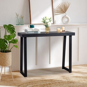 Karl Home |43.3 In. Console Table With Trapezoidal Legs, Wooden Frame - 1 of 4