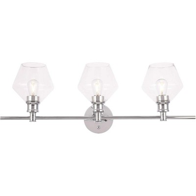 Elegant Lighting Gene 3 light Chrome and Clear glass Wall sconce