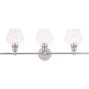 Elegant Lighting Gene 3 light Chrome and Clear glass Wall sconce - 1 of 4