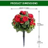 Set of 2 Artificial Topiary Ball Trees with Metal Stakes, 21.6" UV-Resistant PE Fake Plants with Begonia Flowers for Indoor/Outdoor Decor - 3 of 4