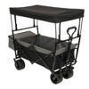 Grungis Extended Heavy-Duty Wagon Cart with Canopy,All-Terrain Shopping Cart with Side Pocket and Brakes,Utility Cart for Camping,Shopping - 2 of 4