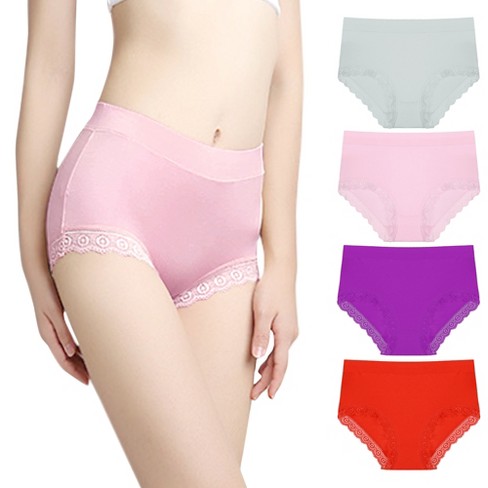 Agnes Orinda Women's Underwear 4 Pack Full Coverage Soft Briefs Hipster  Panties Natural Series Small