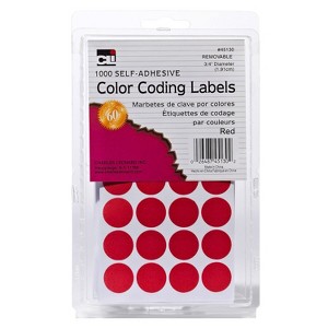 CLN 3/4" Color Coding Labels Red 1000 labels (CHL45130) - 1 of 1