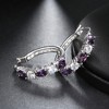Hoop Earrings for Women Purple Cubic Zirconia White Gold Plated Ginger Lyne Collection - 4 of 4