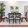 Roundhill Furniture Arroyo Dining Set, Hairpin Dining Table with 6 Cross-back Chairs, Black, 7-Piece - 2 of 4