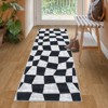 Washable Modern Checkered Area Rug | Stain Resistant Soft Geometric Throw Rug | Non-Slip Low Pile Accent Carpet for Living Room, Dining, Nursery - 4 of 4