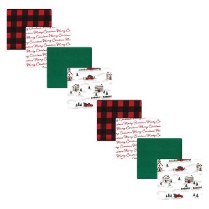 Hudson Baby Cotton Flannel Receiving Blankets Bundle Set, Christmas Scene, One Size - 1 of 2
