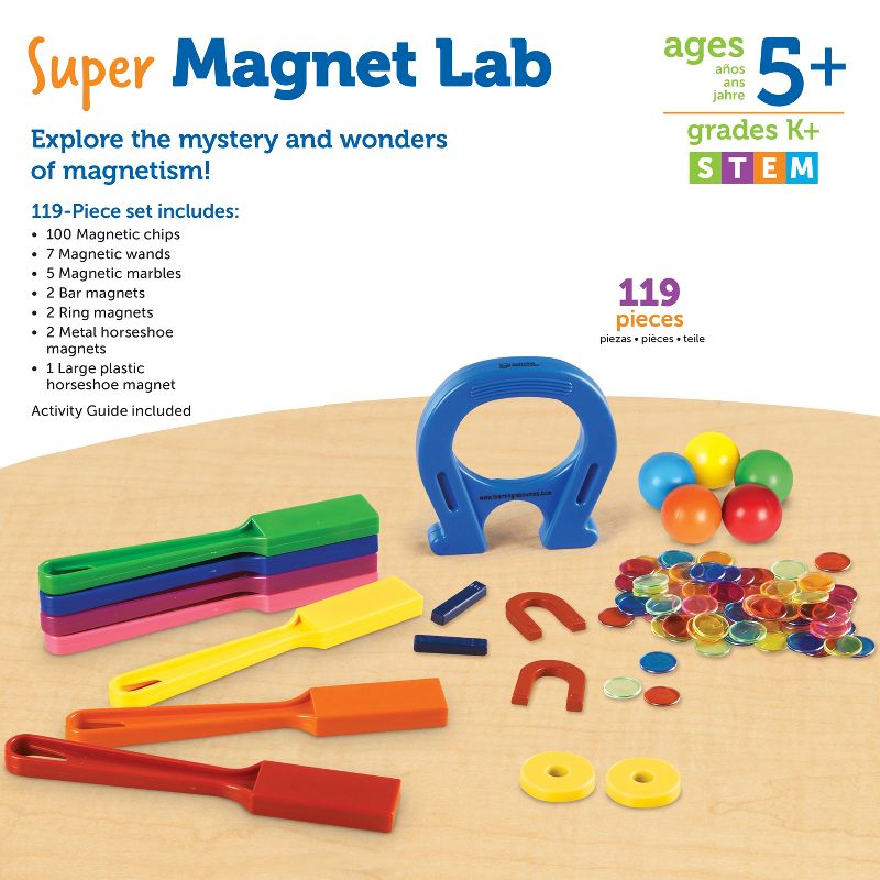 Learning Resources Super Magnet Lab Kit, 119-Piece Kit, Ages 5+, 4 of 7