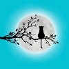 Girl's Design By Humans The Cat and The Moon By Maryedenoa T-Shirt - 2 of 3