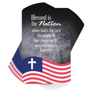 Dicksons BKMPK-477 Blessed is The Nation Red, White, and Blue 4 Inch Paper Place Keeper Pocket Card Bookmark Pack of 12 - 1 of 2