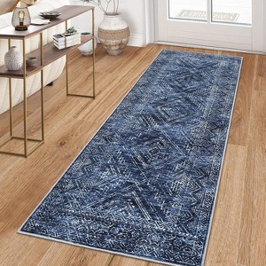 Washable Runner Rug 2x6 Runner Modern Non Slip Kitchen Rugs Geometric - 1 of 4