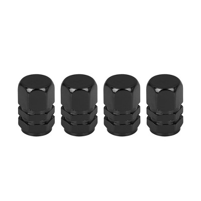 Unique Bargains 20Pcs Black Plastic Tire Air Valve Stem Caps Tyre Wheel  Rims Dust Cover for Car