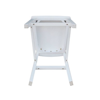 Elegant San Remo 24" White Solid Wood Counter Stool