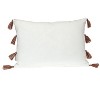 HomeRoots 14" X 20" Beige and Brown Southwestern Cotton Throw Pillow With Tassels - 4 of 4