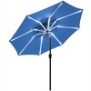 Costway 9Ft Solar LED Market Umbrella Aluminum Crank Tilt 16 Strip Lights - 2 of 4