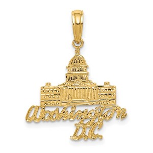 Black Bow Jewelry 14k Yellow Gold Washington D.C. Capitol Building Pendant - 1 of 4