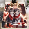 Lomsoe Ultra-Soft Flannel Christmas Cat Throw Blanket - Cozy, HD Printed for Couch & Bed, Perfect Gift Idea, All-Season Comfort. - 3 of 4