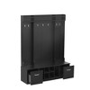 Entryway Hall Tree With Shoe Bench, Entryway Bench with Coat Rack, 58.8'' Wide Coat Rack Storage Shelf for Small Spaces Living Room Hallway - 4 of 4