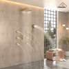 CASAINC 6-Spray Thermostatic Dual Shower Heads 12 Inches Wall Mount Fixed and Handheld Shower Head 6-Jets 2.5 GPM - 2 of 4