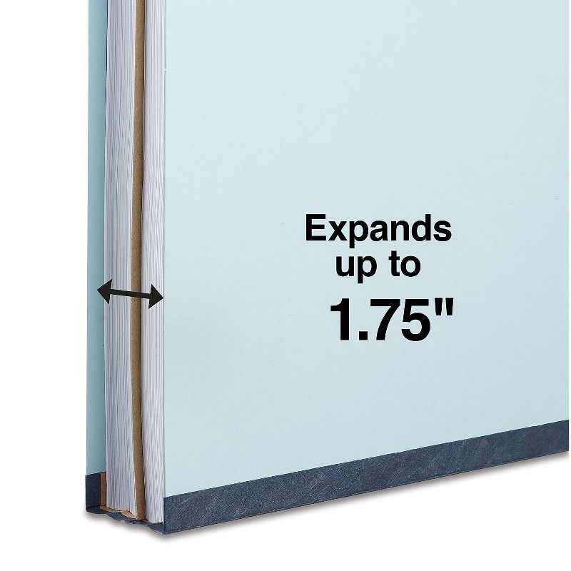 HITOUCH BUSINESS SERVICES Pressboard Classification Folder 1-Divider 1.75" Exp Lgl Light Blue 20/BX, 4 of 6