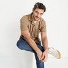 Lands' End Men's Short Sleeve Textured Cable Camp Collar Button Through Shirt - 4 of 4
