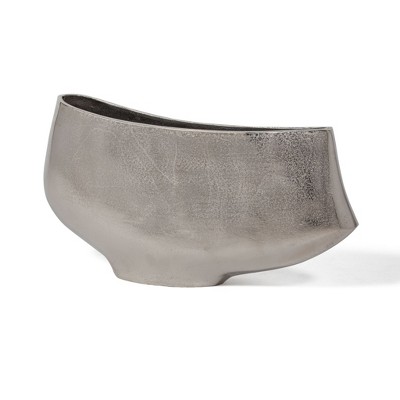 HomeRoots 10" Nickel Aluminum Table Vase