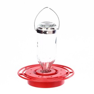 Birds Choice 8oz Best 1 Glass Hummingbird Feeders 7" Red & Clear: Weather-Resistant, Easy to Hang, 8 Feeding Stations - 1 of 3