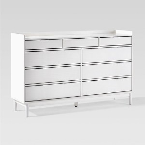 Saracina Home Mid Century Modern Solid Wood 9 Drawer Horizontal Dresser White - 1 of 4