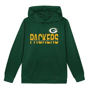 NFL Green Bay Packers Boys' Long Sleeve Performance Hooded Sweatshirt - 1 of 1