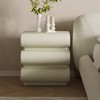 POVISON 19.69-Inch Beige Nightstand with 3 Drawers, Modern Minimalist Wood Bedside Table, MDF, Fully-Assembled - 3 of 4