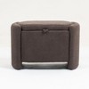 PAGED Chenille Fabric Ottoman, Modern Vanity Chair Footrest Stool with Wooden Frame and Foam Filling, Small End Table for Living Room, Bedroom - 2 of 4
