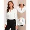 INSPIRE CHIC Women's Elegant Long Sleeve V Neck Work Office Blouse - 2 of 4