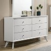 miBasics Sunflare Modern 6 Drawer Wood Dresser White: Mid-Century Style, Spot Clean, Tapered Legs - 2 of 4