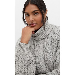 CITY CHIC | Avah Sweater - silver marle | 12 Plus - 1 of 4