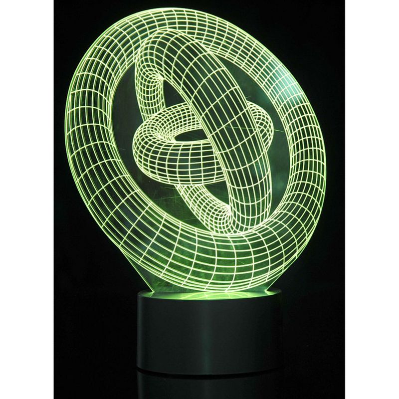 Link 3D Ring-In-Ring Laser Cut Precision Multi Colored LED Night Light Lamp - Great For Bedrooms, Dorms, Dens, Offices and More!, 4 of 12