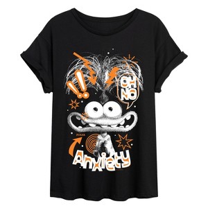 Women's - Inside Out 2 - Doodle Portrait Oversized Graphic T-Shirt - 1 of 4