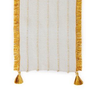 Jollity & Co. - Gold Fringe Table Runner - Pack of 1 Fabric Runner - 1 of 2