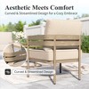 Captiva Designs 4 Pieces Outdoor Patio Wood-Like Furniture Conversation Set with Ultra Thick Cushion and Nesting Coffee Table - 3 of 4