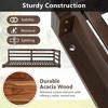 Country Style Wooden Swing Daybed, Twin/Full Size Porch Swing with 4pcs 96-inch Hemp Ropes for Backyard & Garden - ModernLuxe - 4 of 4