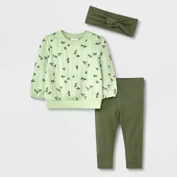 Baby Girls' Quilted Sweatshirt with Leggings - Cat & Jack™ Green