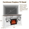 60" Farmhouse Fireplace TV Stand for TVs up to 65", 23" Electric Fireplace with Sliding Barn Door & Storage - 3 of 4