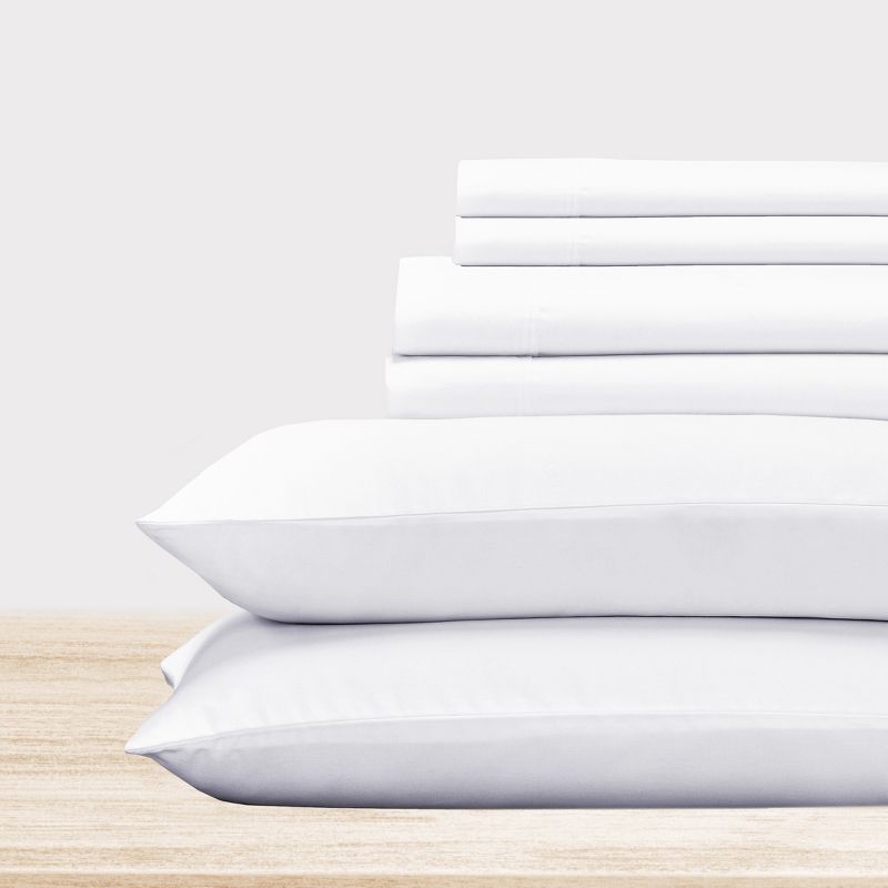 6 Piece Sheet Set with 4 Pillowcases - 400 Thread Count 100% Cotton Sateen - Deep Pocket by California Design Den, 1 of 11