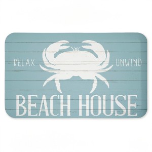 Stupell Industries Beach House Entry Crab Printed Anti-Fatigue Floor Mat, design by Kim Allen, 30"x18" - 1 of 4