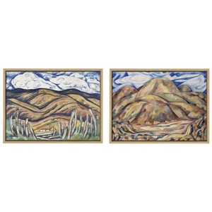 Kate and Laurel Sylvie Marsden Hartley The Last of New England The Beginning of New Mexico 1918 Framed Canvas, 2 Piece 18x24, Natural - 1 of 4