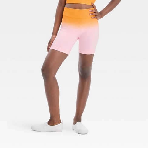Girls' Seamless Pull-on Bike Shorts - Art Class™ Pink/orange S : Target