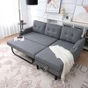 74.8" Convertible L-Shaped Sectional Sofa with Pull-Out Bed and Storage Chaise Lounge - 3 of 4