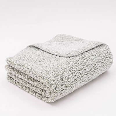 50&#34;x60&#34; Frosted Cozy Faux Shearling Throw Blanket Sage - freshmint