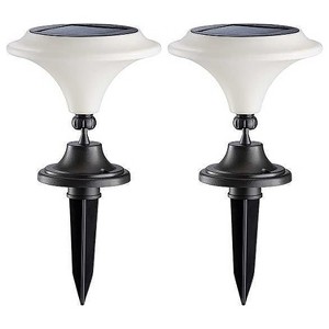 MAXSA® Innovations Solar-Powered White Integrated-LED Outdoor Martini Lamp Lights, 25 Lumens, 2 Pack - 1 of 4