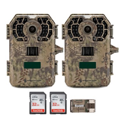 Stealth Cam 2020 G42NG 24MP No-Glow Trail Cameras, Kryptek, & Cards Kit (2-Pack)