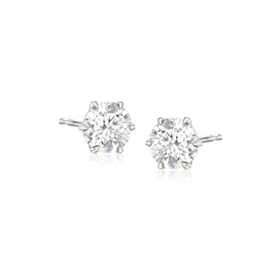 Ross-Simons 1.00 ct. t.w. Moissanite Stud Earrings in Sterling Silver